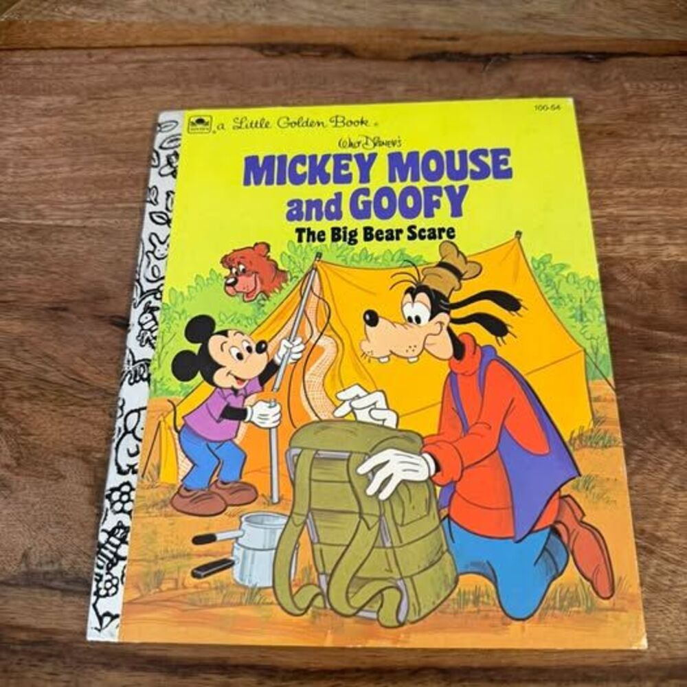 A Little Golden Book: Mickey Mouse and Goofy The Big Bear Scare